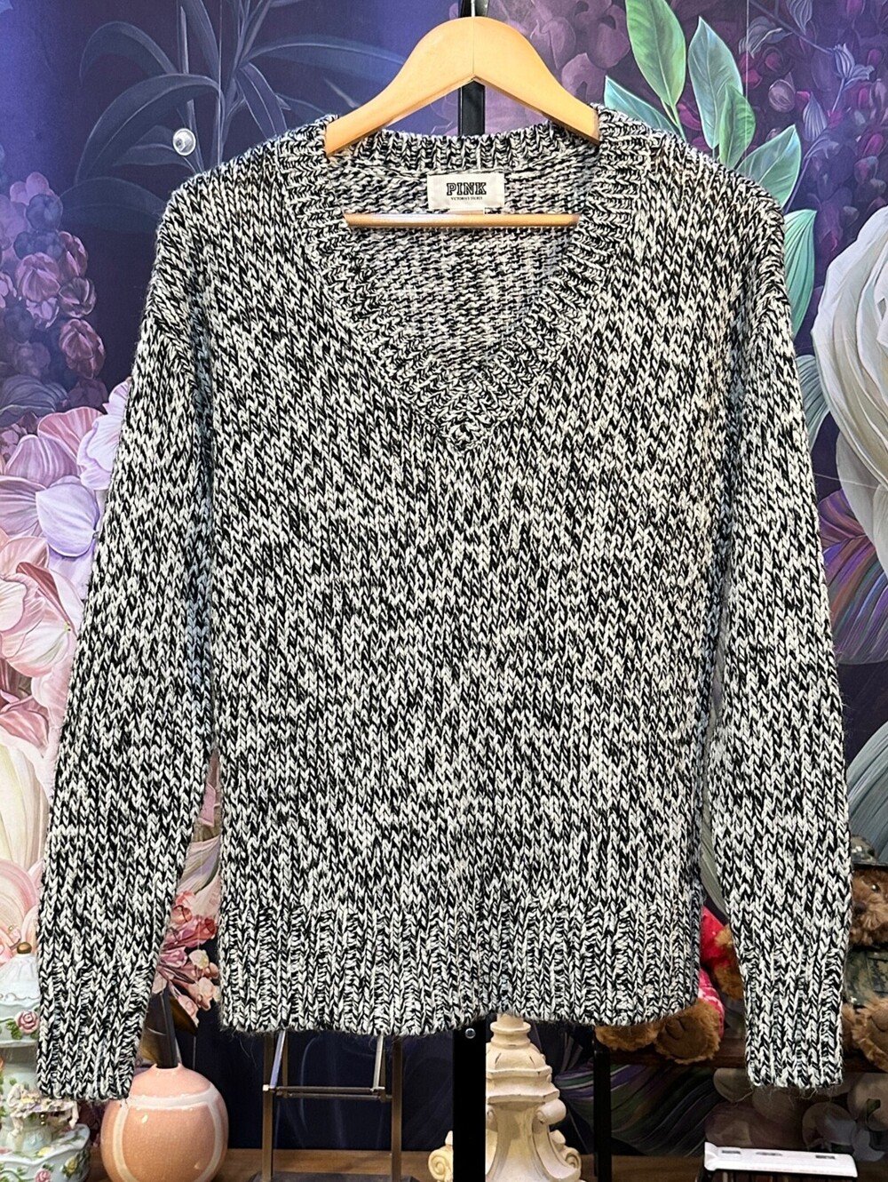 PINK Victoria's Secret XS Sweater Preppy Academia Y2K Collegiate Chunky Knit
